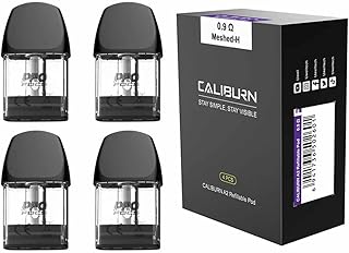 Uwell Caliburn A2 Replacement Pod 0.9 Ohm 2mL (Pack of 4) Works With Caliburn A2 POD, Caliburn AK2 POD, Caliburn AS2 POD Uwell Vape E Cigarettes POD No Nicotine