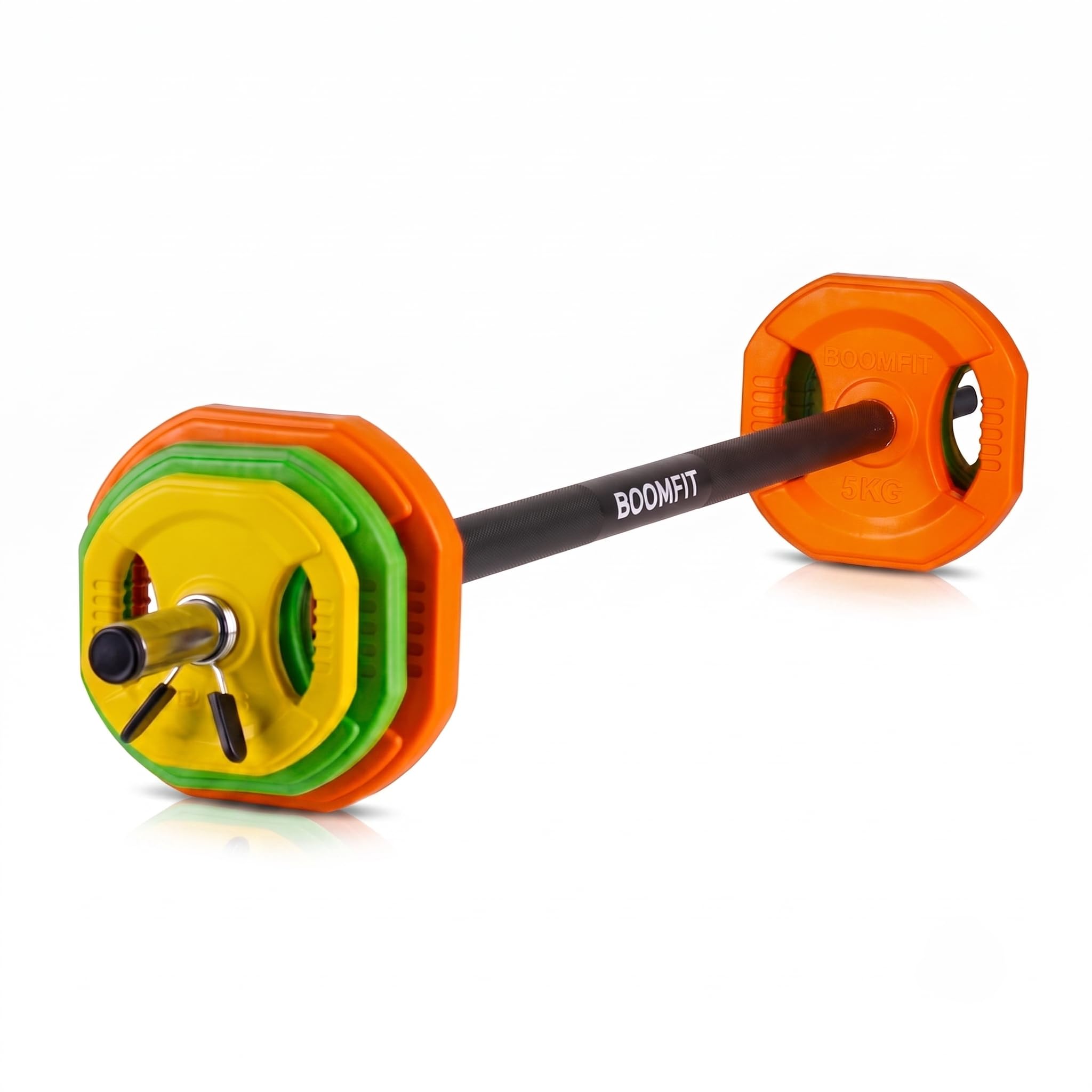 BOOMFIT Kit Set Pump Pro 20kg | Bilanciere Palestra Completo con Dischi | Per Lezioni Pump, Fitness di Gruppo e Cardio-Forza a Casa | Barra + Dischi 20kg Totali | Home Gym