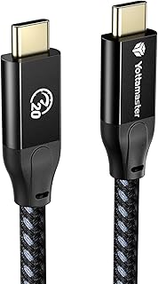 Yottamaster USB Type-C ケーブル(0.5m) 100W PD急速充電対応 20Gbps高速データ転送 4K@60Hz映像出力 USB3.2 Gen2x2 タイプc ケーブル E-markerチップ内蔵 超高耐久 ブラック[P-U50-CC20-1]