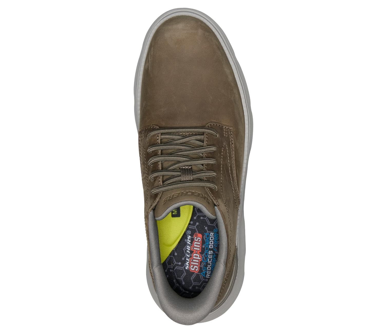 Skechers Herren Garza Duran Slip-InTurnschuhe, Dark Taupe Leather / Synthetic, 41.5 EU – Ansicht 3
