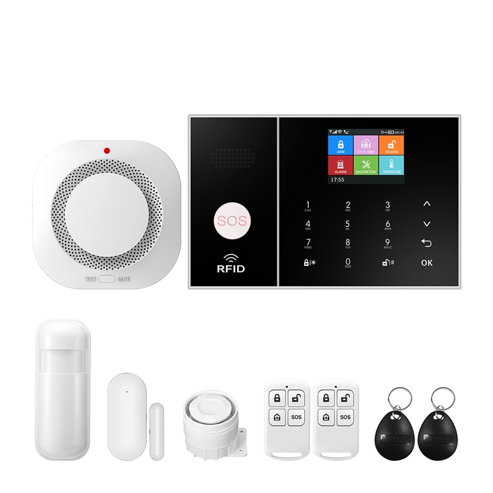 CUDTAPI Alarm System For Home GSM Security Host With Door And Motion Sensor Tuya App Control Work(Q)