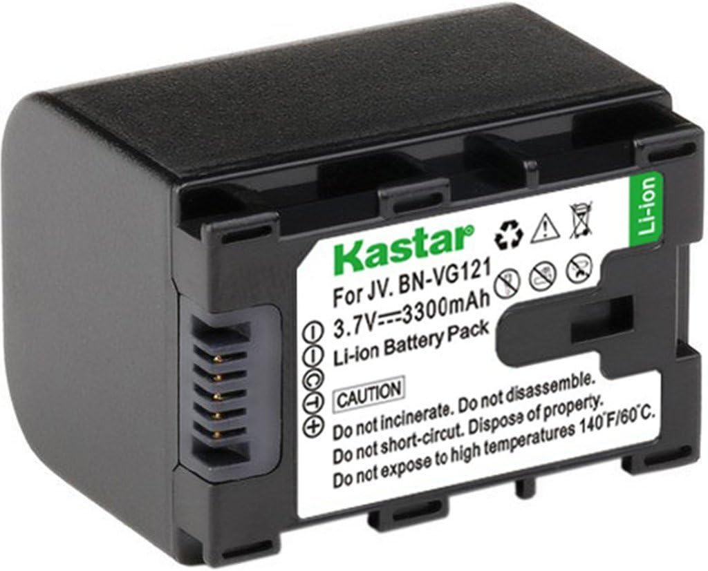 [Fully Decoded] Kastar BN-VG121 Battery (1-Pack) for JVC Everio GZ-E Series, GZ-EX Series, GZ-HD Series, GZ-HM3 Series and GZ-MG750, GZ-MS110, GZ-MS230, GZ-MS250, GZ-G3, GZ-GX1, GZ-GX8 Cameras