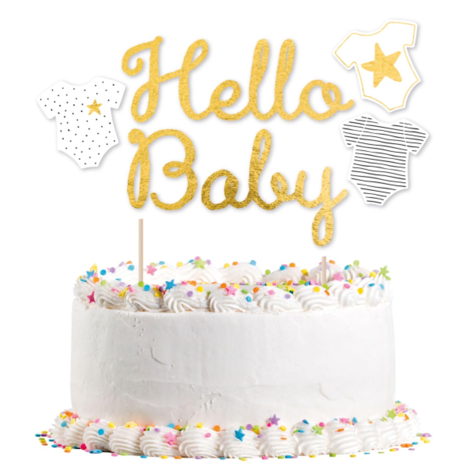 Amscan Hello Baby Cake Decoration for Cake Decoration at Party and Birth Gender Neutral 21 x 18 cm Gender Theme Party