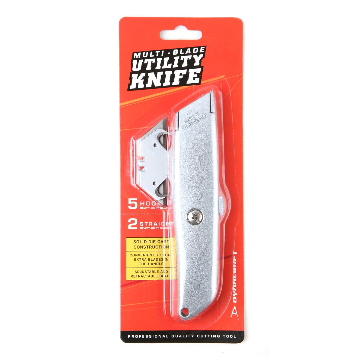 Dynacraft Multi-Blade Utility Knife (Includes 5 Hook / 2 Straight Blades) | for Regripping Golf Clubs and Golf Club Repair