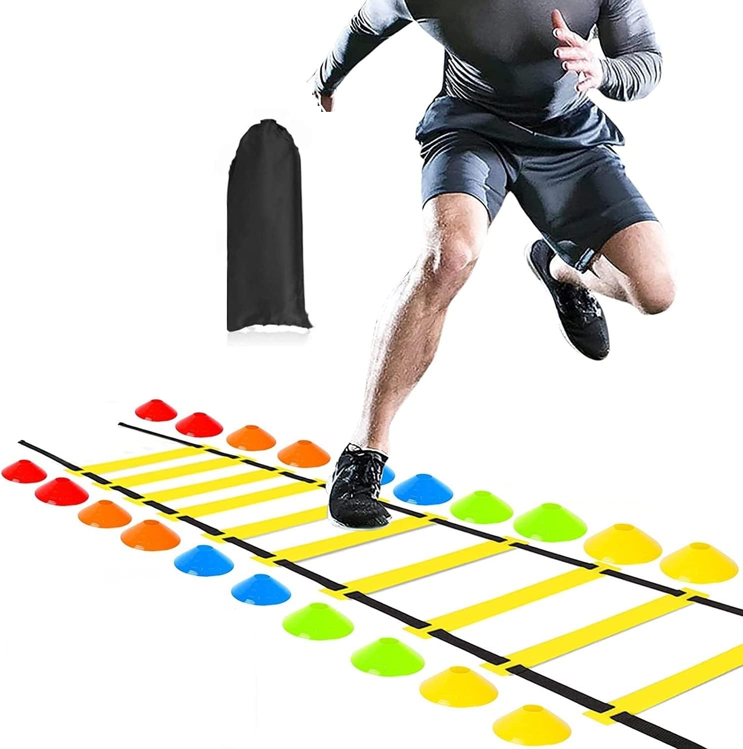 Super Speed Agility Ladder for Track and Field Sports Training 4 Meter (4m Ladder with 10 Cones)-image-24
