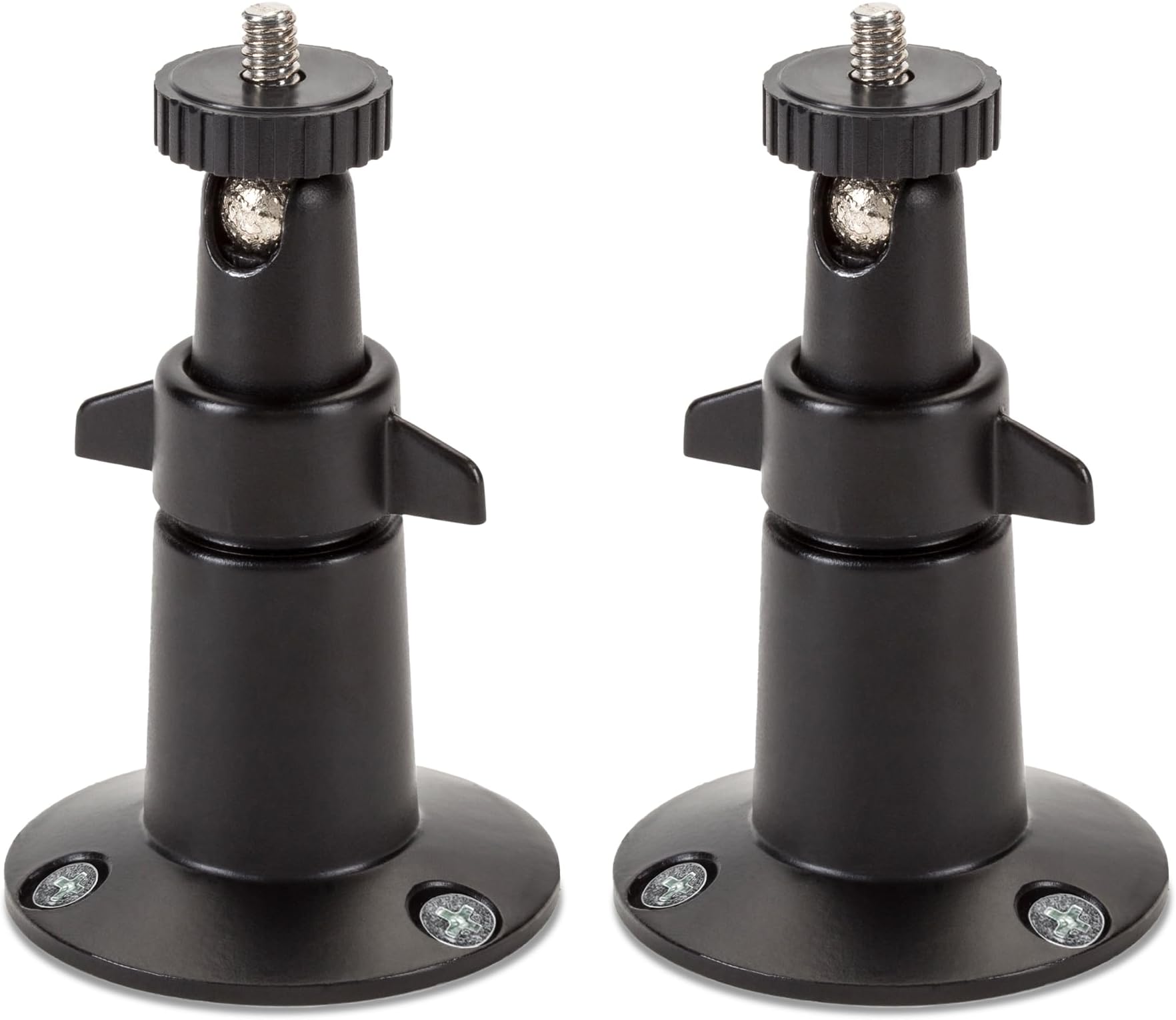 Wasserstein Adjustable Metal Wall Mount for Arlo Essential 1st/2nd/3rd Gen/Go 2/Arlo Pro/3/4/Pro 5S 2K/Pro (6th Gen)/Ultra/Ultra 2/Ultra (3rd Gen) & Ring Stick Up Cam (Battery/Plug-In) (2-Pack, Black)