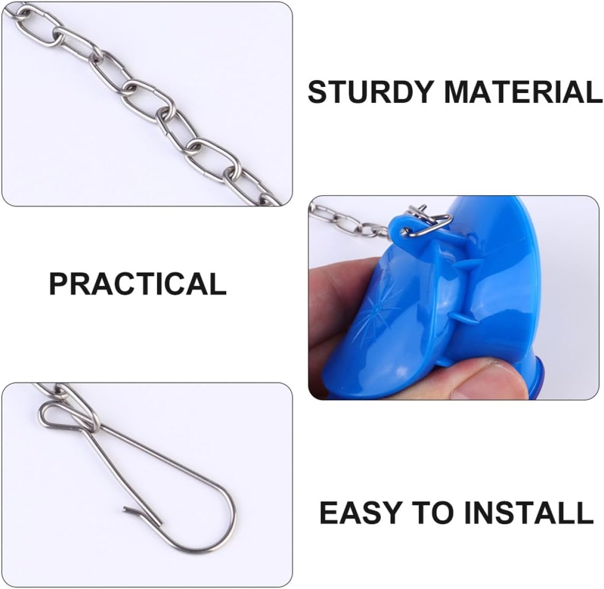 Toddmomy 2pcs PVC Toilet Tank Flapper with Chain and Hook Flexible Leak-resistant Seal for Efficient Water Saving Easy Installation Replacement for Standard Bathroom Flush Valves