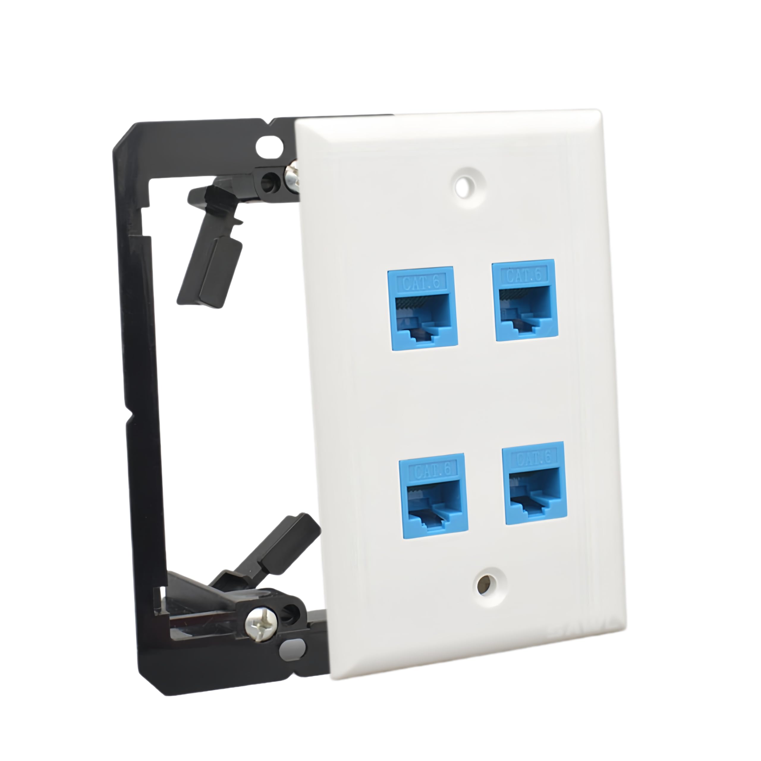 Placa de pared Ethernet de 4 puertos con acoplador RJ45 CAT6 para red de 1000 Mbps