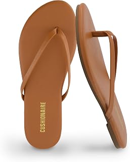 CUSHIONAIRE Cruise Lightweight Womens Flip Flops, Comfortable Beach Sandals for Women with Cushioned Footbed & Flexible Slip On Design