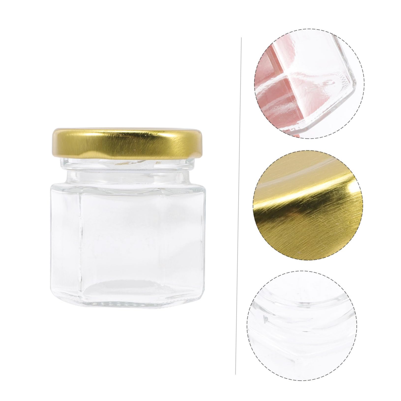 Luxshiny 2 Sätze Hexagon Glasbehälter Mit Deckel Für Babynahrung Gewürze Und Honig Kleine Vorratsgläser Für Aufbewahrung Und Frischhaltung 20 Stück * 2