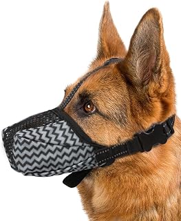 犬用口輪、エアメッシュ通気性口輪、中型・大型犬用、噛みつき、吠え、噛みつき防止、ソフト口輪 XXL