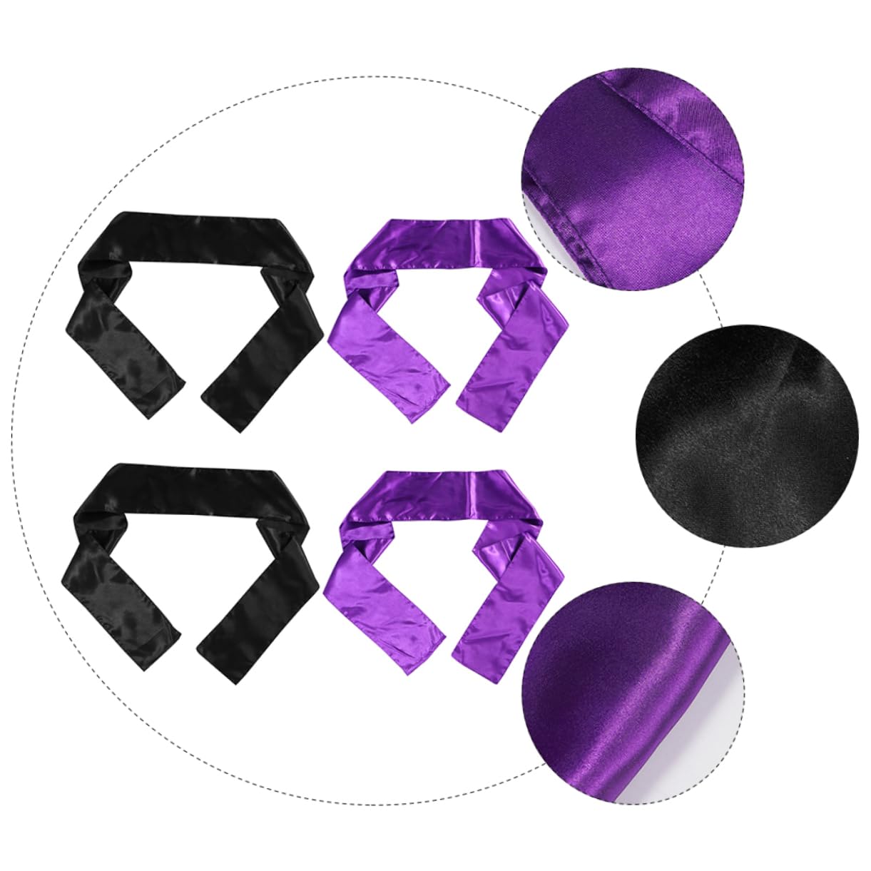 WOONEKY Fasce per Chioma per Yoga e Palestra Traspiranti e Facili da Pulire Set di 4 in Raso Larghe Accessori Chioma Eleganti e Funzionali