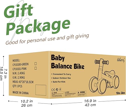Miniatura 9 de Liberry Bicicleta de equilibrio para bebés con ruedas iluminadas de 1, 2, 3 años, sin pedales, 4 ruedas de silencio, primer juguete de equitación,