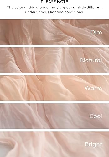 Miniatura 5 de Ling's Moment Camino de Mesa de Muselina Color Blush de 14 pies, Gasa Transparente Extra Largo, Color Rosa Polvoriento, Caminos de Mesa para Bodas,