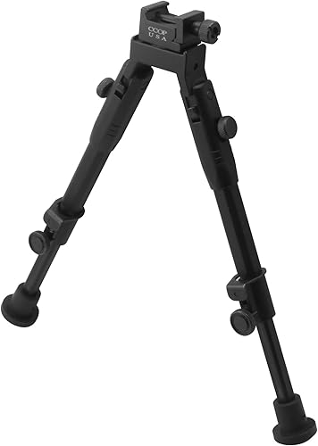 Miniatura 2 de CCOP Rifle táctico de caza Picatinny de 9 pulgadas de Estados Unidos, bípode giratorio BP-59S, negro, pequeño