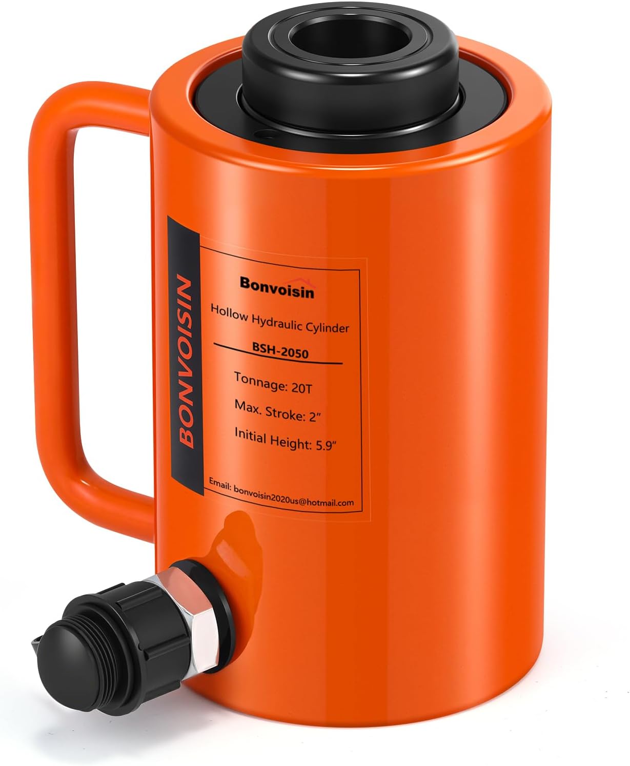 Bonvoisin Hydraulic Hollow Jack Cylinder 20T Hydraulic Ram Cylinder 2" Stroke Porta Power Ram Single Acting Lifting Cylinders for Machinery Shipbuilding