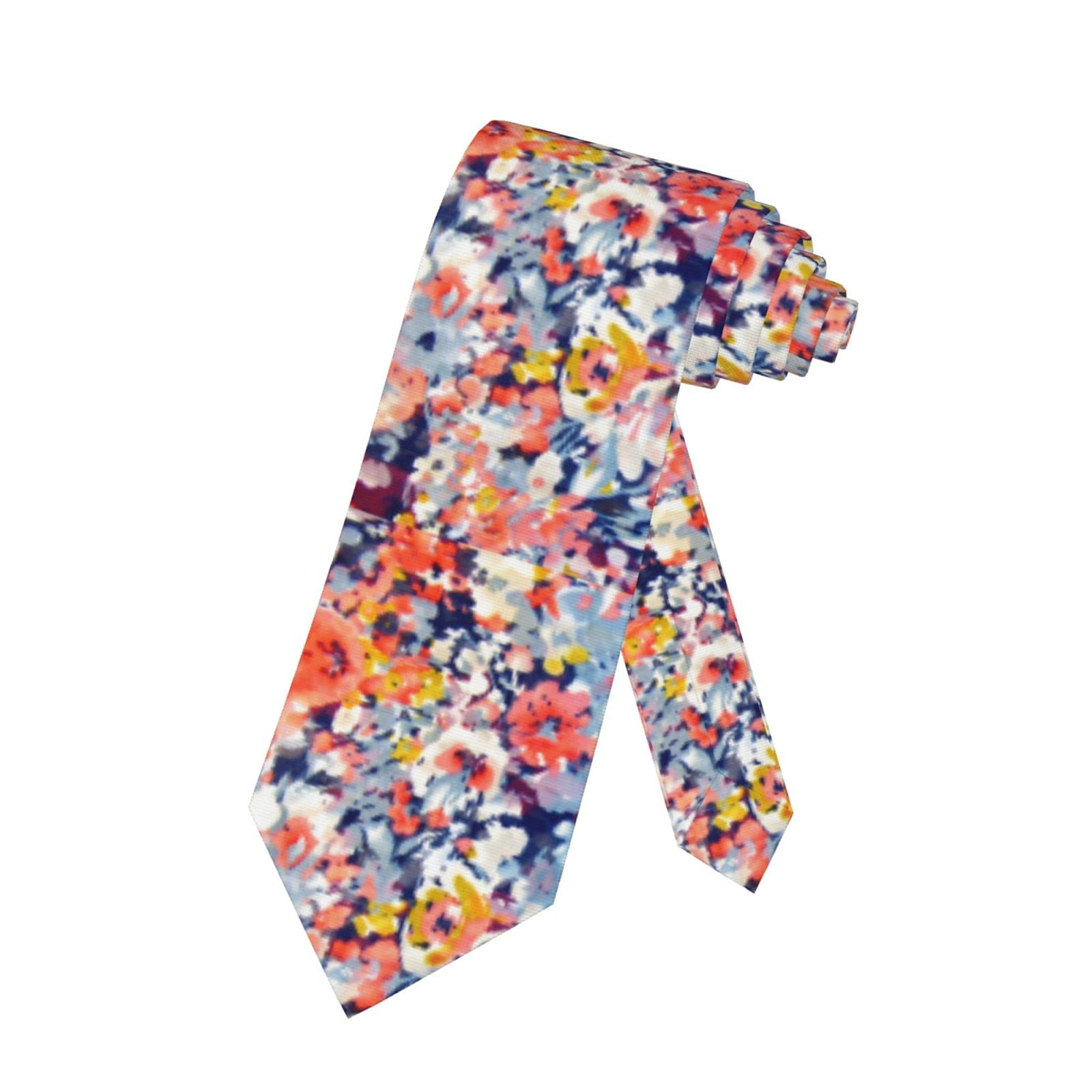 Kwqdozf Men's As Pic Tie Watercolor Floral Necktie,Fun Floral Flower Print Woven Slim Neck Ties For