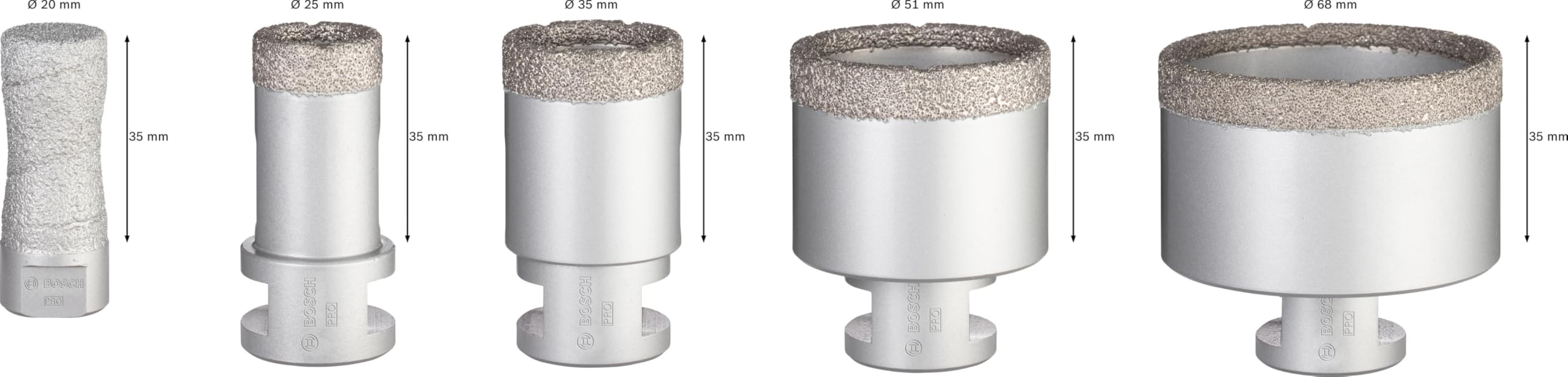 Bosch Accessories 5-częściowy Zestaw wierteł diamentowych do pracy na sucho Dry Speed Best for Ceramic (do ceramiki, osprzęt do szlifierki kątowej)