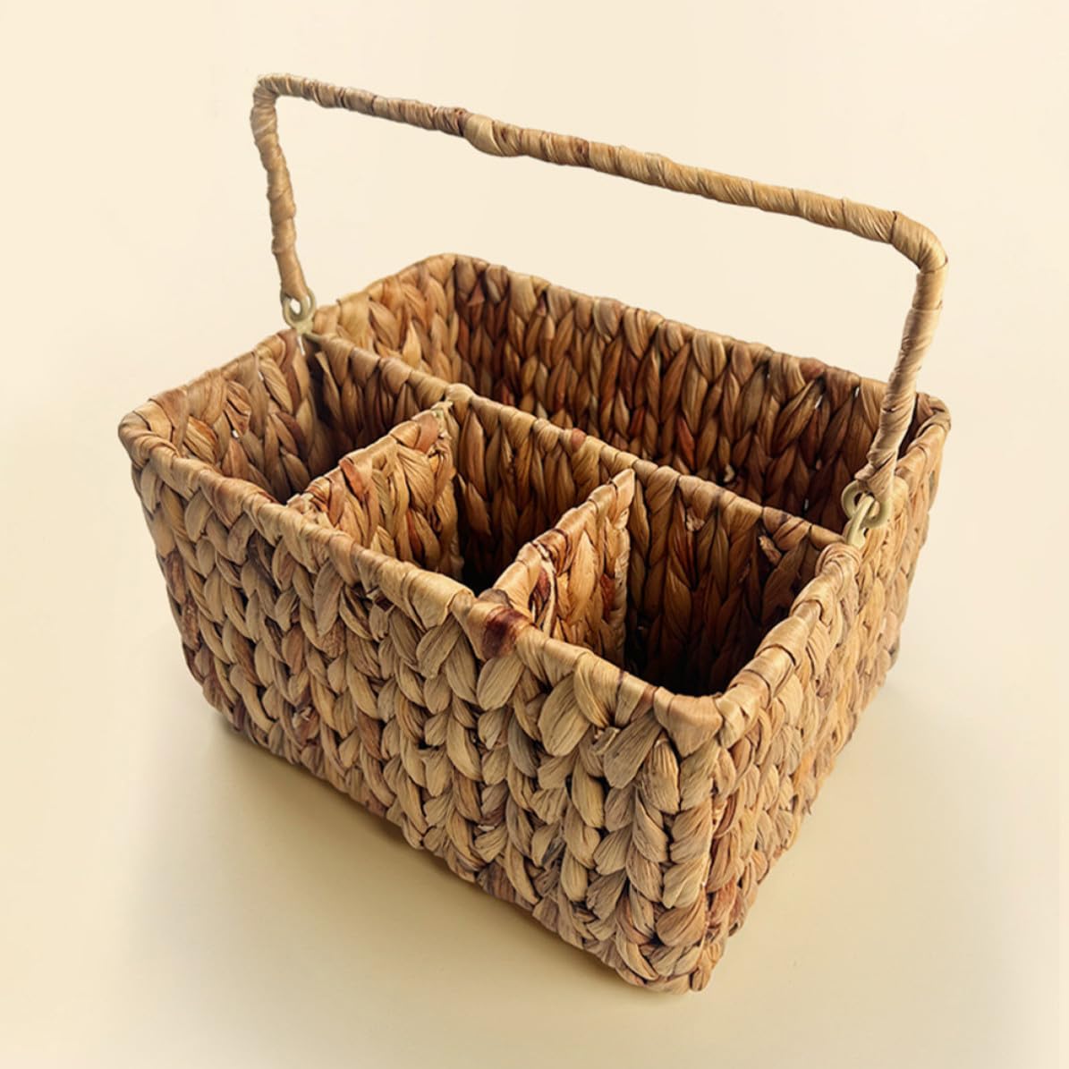 HEMOTON Cesta Organizadora de Cubiertos y Utensilios de Fibra Natural para Cocina y Escritorio, Tejida a Mano, Multifuncional y Decorativa