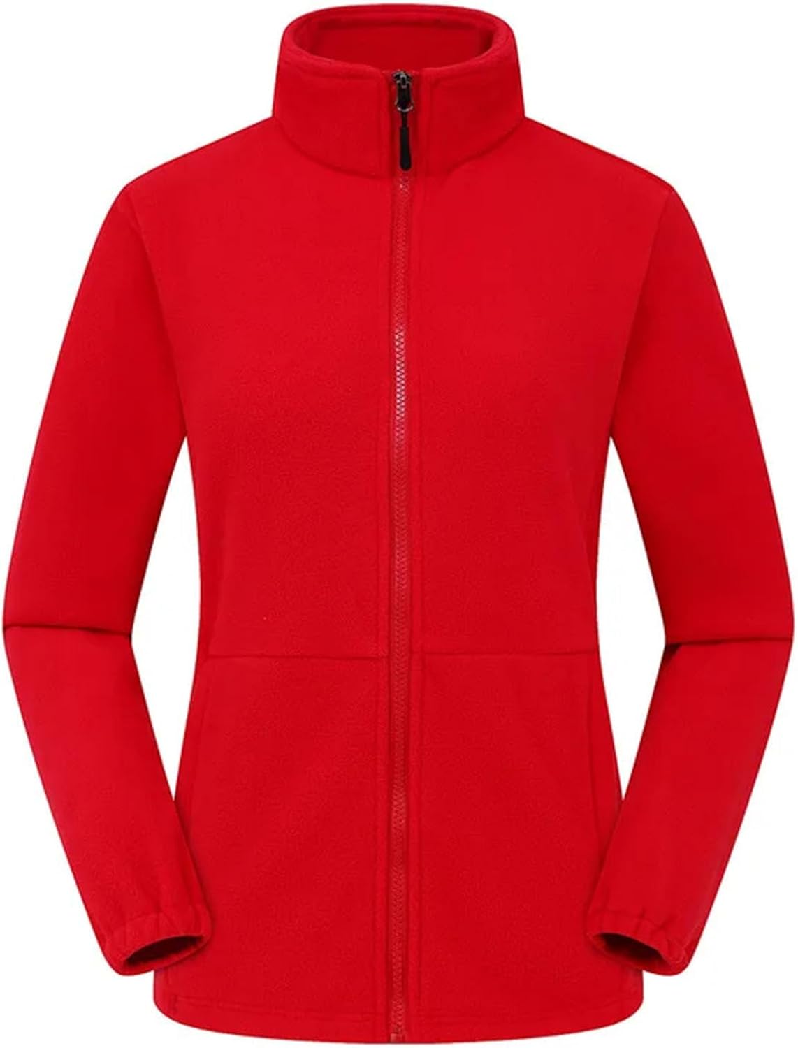 Womens Winter Warm Fleece Sweatshirts Solid Color Ladies Outdoor Running Style Polar Fleece Zipper Coat Clothes