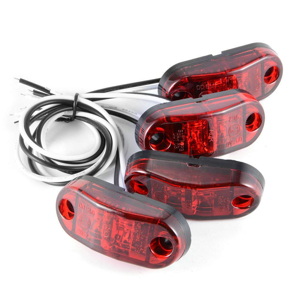Lot De 2 Feux Latéraux LED Baceyong – 10 LED – Jaune – Étanches – Pour Remorque, Van, Caravane, Camion – 7,5 Pouces