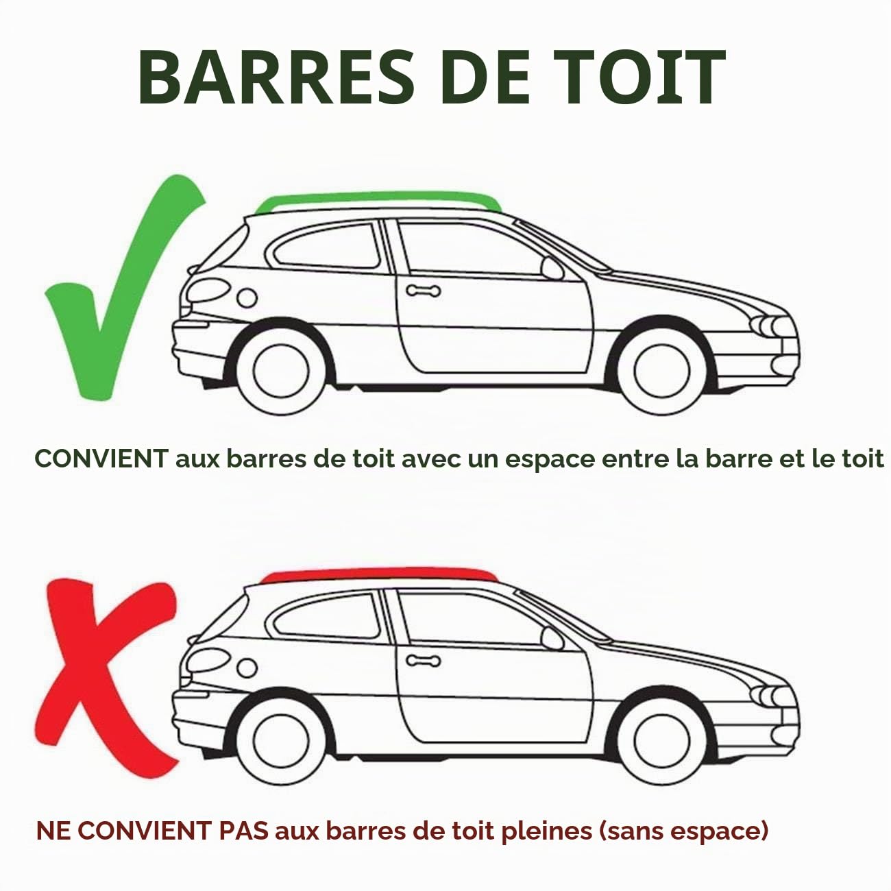 Summit SUM-001 Barre de Toit pour Voitures avec Rails, Acier Noir