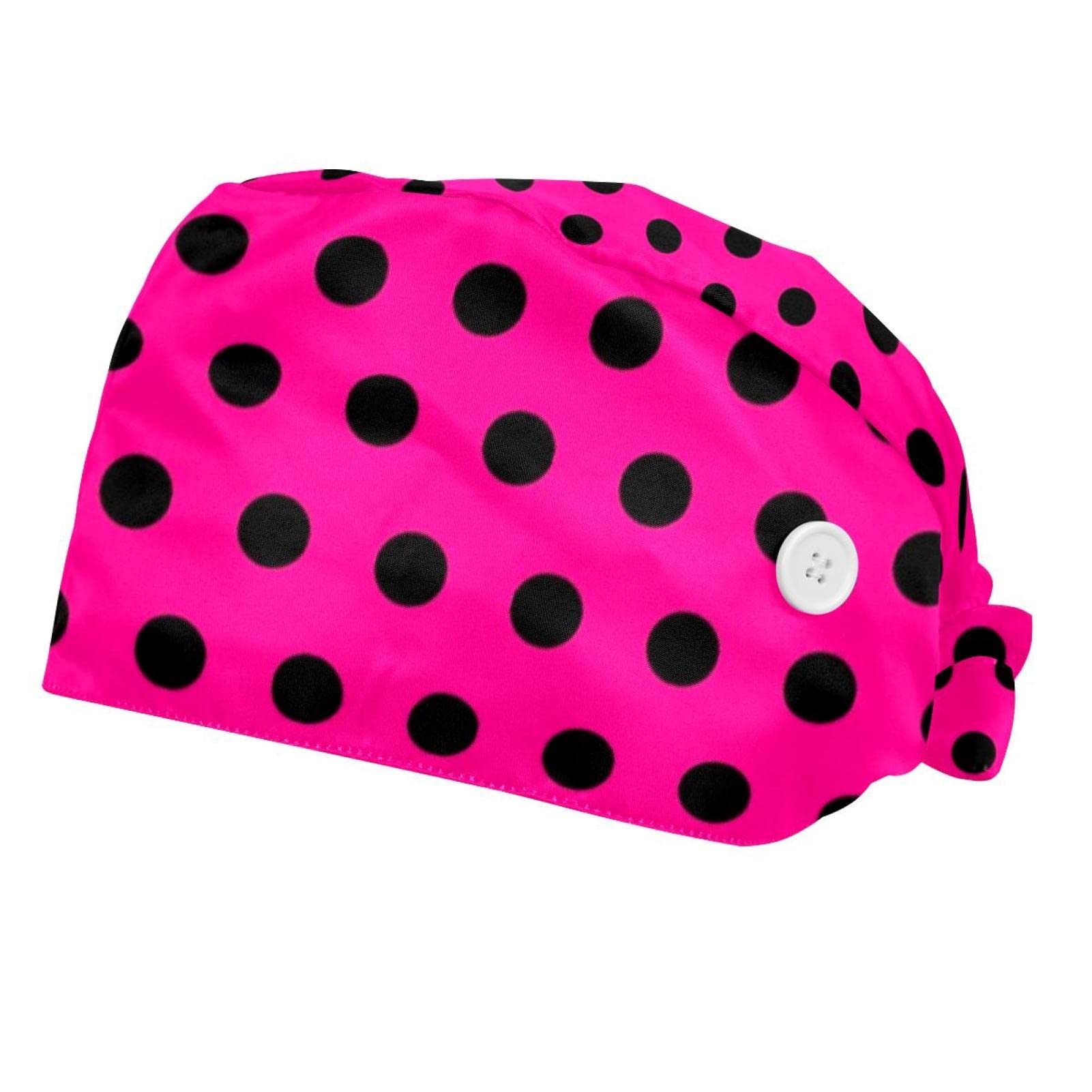 Chapeaux bouffants JDEZ à pois lot de 2 casquettes de travail ajustables