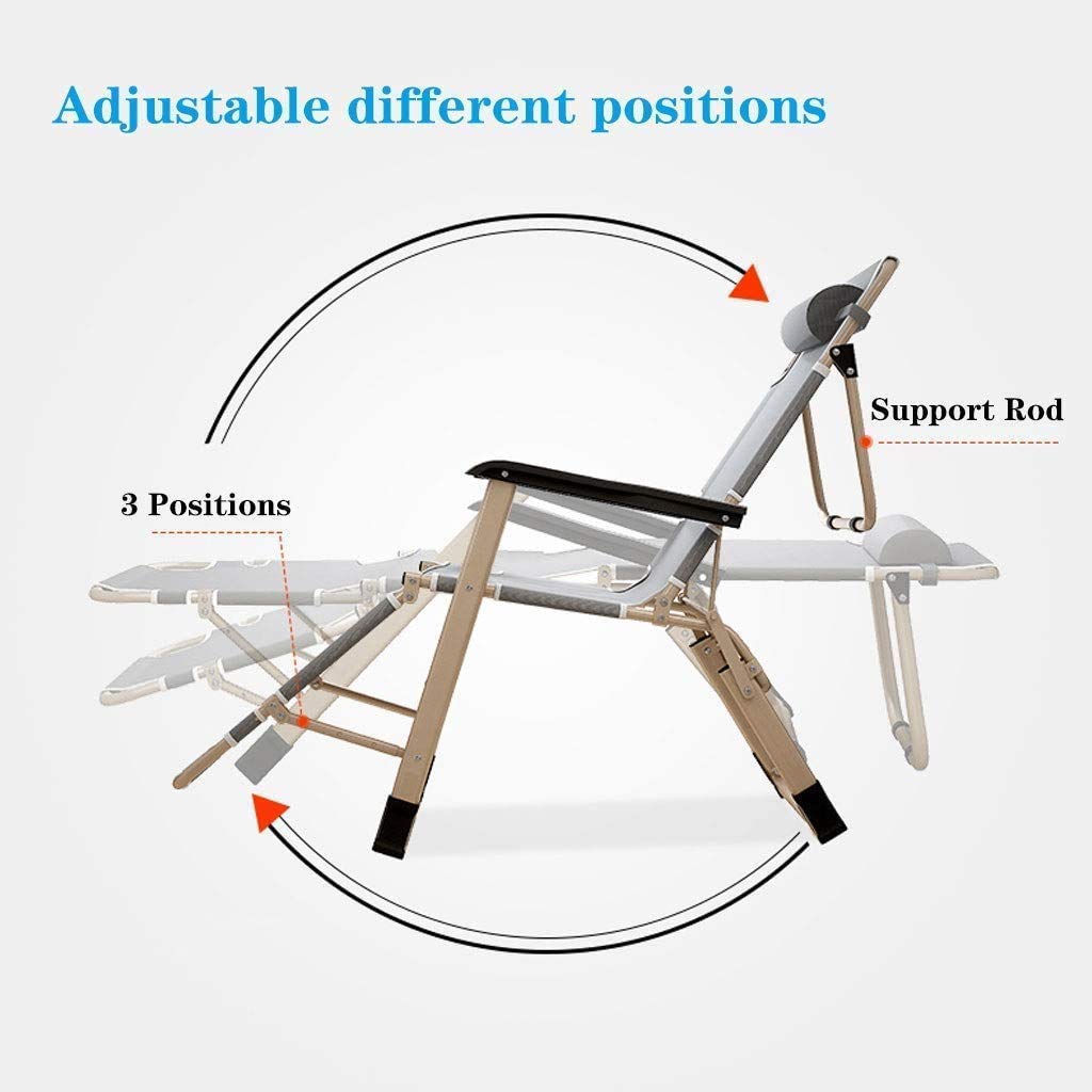 Silla de descanso de gravedad cero, reclinable de metal impermeable, juego de muebles de jardín duradero para camping, patio y relajación al aire libre, cómoda tumbona