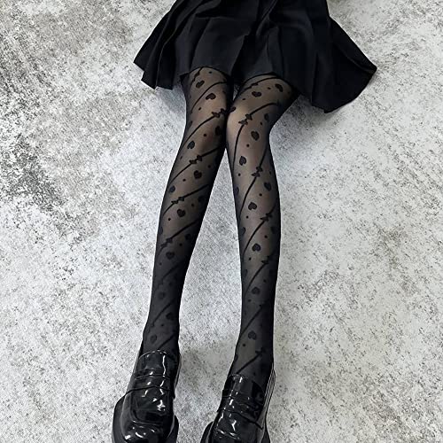 Image of Cute Patterned Pantyhose Tights for Women Valentine's Day