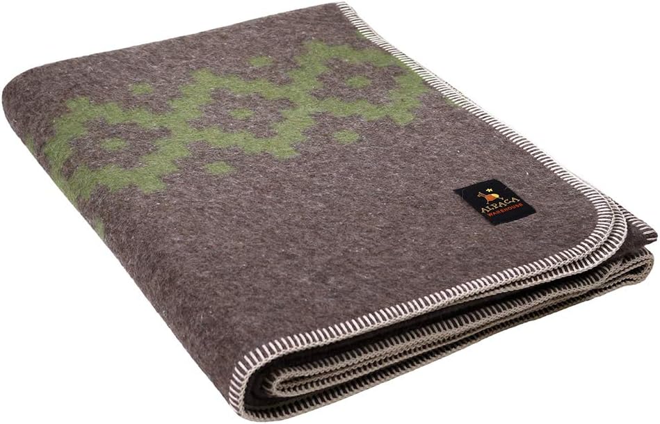 Inca Wall - Thick Alpaca Wool Blanket Heavyweight Alpaca Wool Blanket Camping Outdoors Indoors Soft Peruvian Alpaca Wool Blankets Twin Queen King Size New Ethnic Design (Soft Gray/Ivory, King) : Home & Kitchen