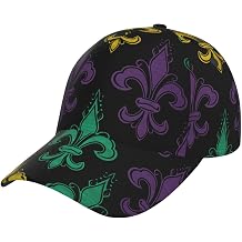 Baseball Cap 3D Fleur De Lis Mardi Gras Golf Dad Hat Adjustable Sun Hat Unisex Trucker Hats Performance Cap Black