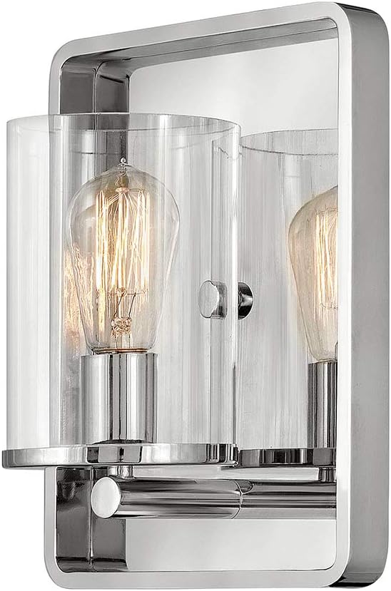 Hinkley Eton Collection One Light Wall Sconce, Polished Nickel