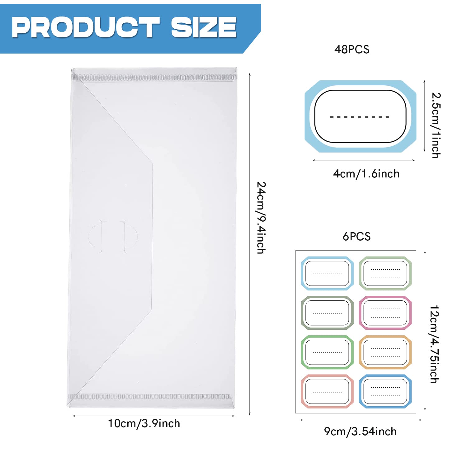 OTCRAFT 30 Pieces Clear Die & Stamp Plastic Storage Bag - Image 2