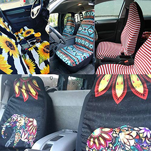 Joylamoria Native American Boho Aztec Dreamcatcher Horses Pattern Front Seat Covers 2 Pc,Vehicle Seat Protector Auto Seat Mat Covers, Universal Fit For Cars, Sedan, Suv, Van #TOP6