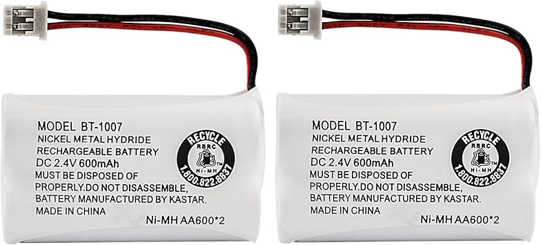Uniden BBTY0651101 model BT1007 Nickel-Cadmium Rechargeable Cordless Phone Battery, DC 2.4V 500mAh Pack of 2