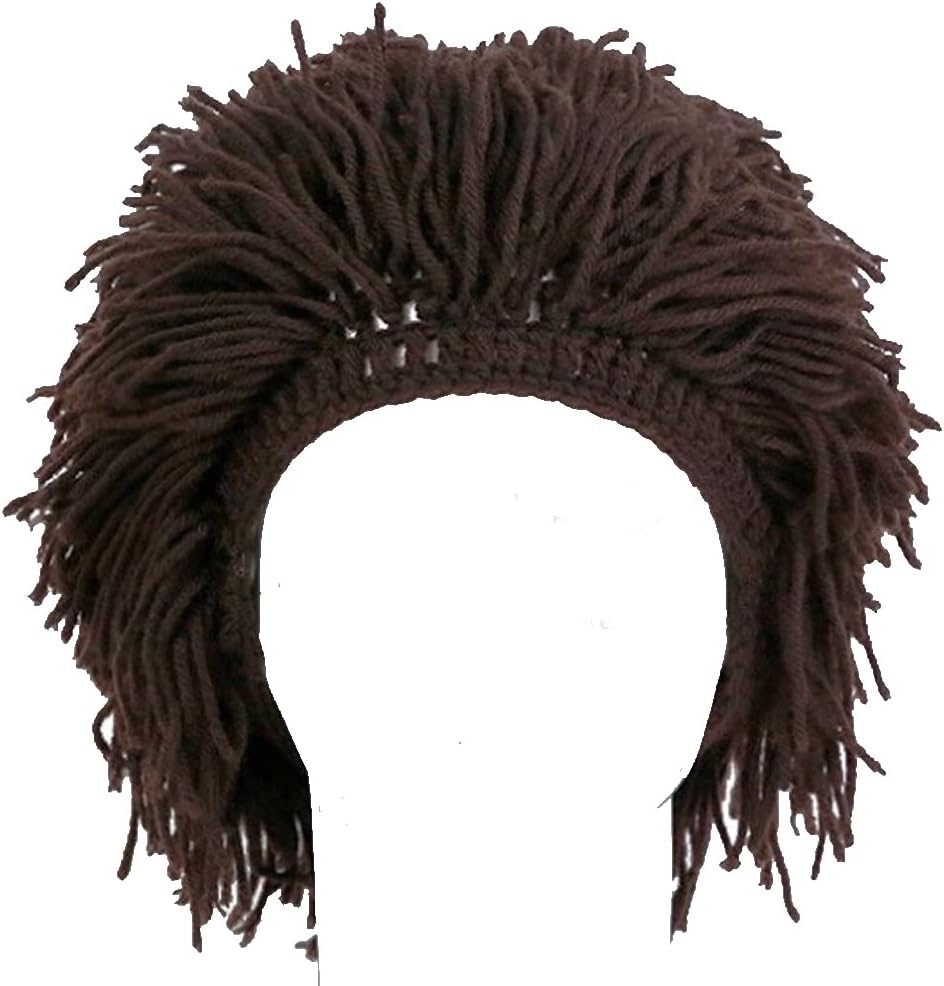 YEKEYI Barbarian Knit Beard Hat Wig Beanie Hat Funny Knit Hat Beard Beanie Hat for Adult