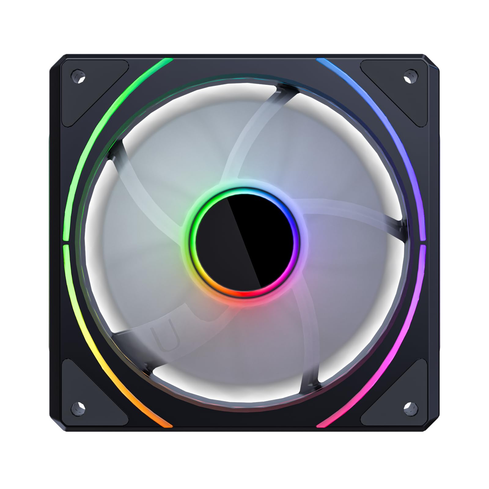 DS - Ventole di raffreddamento per computer da 120 mm, con effetto luce LED a specchio sul lato, ventola RGB con mini controller per case PC (confezione da 5)