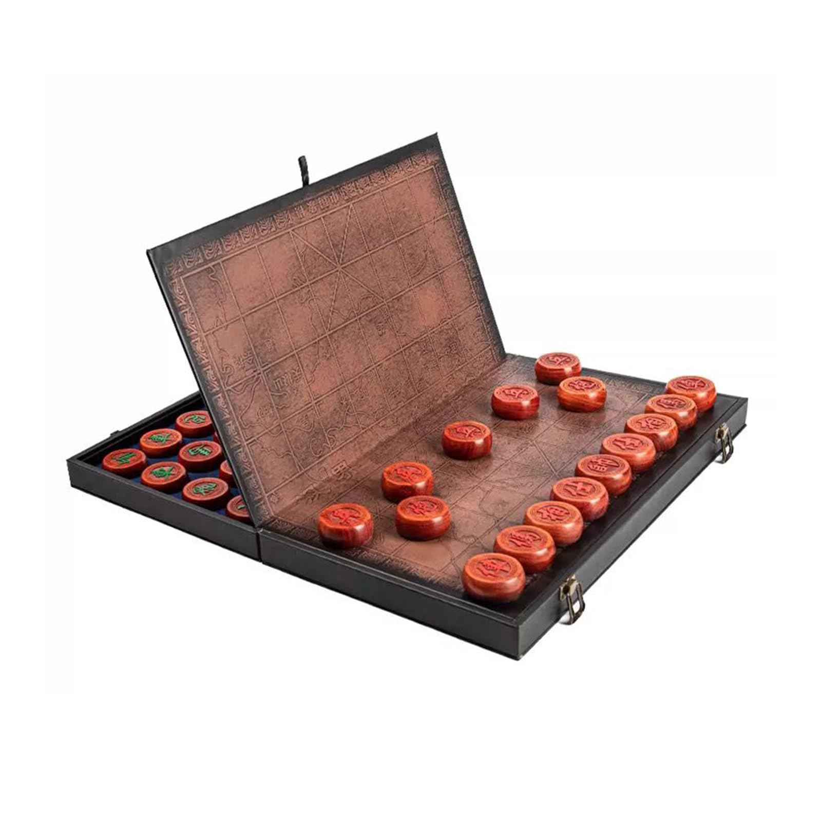 Juego de ajedrez Chino de Caoba con Tablero Plegable, Juego de Estrategia de Mesa Xiangqi portátil para 2 Jugadores, para Adolescentes, Adultos y familias (tamaño: 4,8 cm/1,9 pulga
