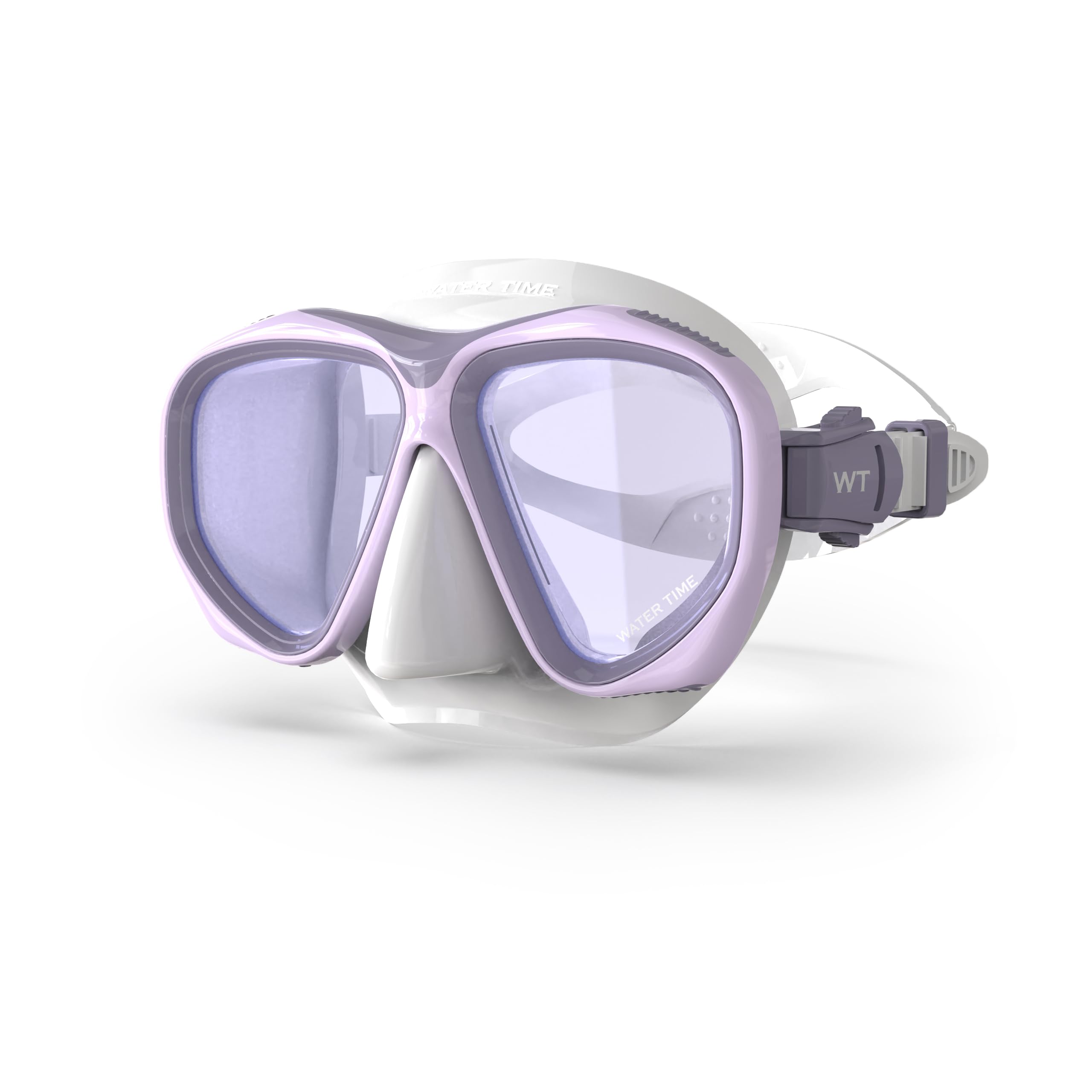 WATER TIME Adult Diving Mask, Anti-fog, Leak-proof Snorkelling Mask with a Wide Field of Vision, Suitable for Snorkelling, Freediving and Swimming, Purple