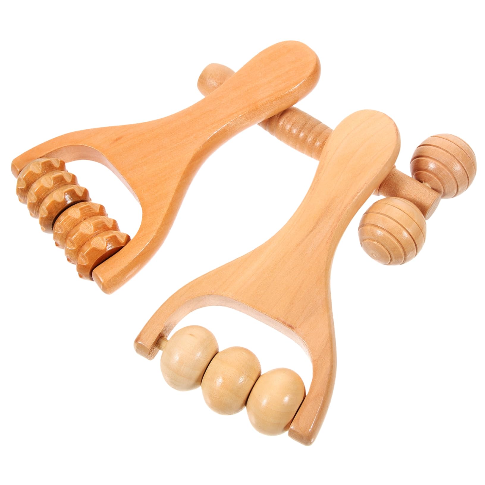 Beaupretty 5 Series Circulación Manual Cervical Rodillos Hombro Rodillo De Masaje Cuello Pie Shiatsu Masajeador Herramientas Madera 3 Piezas X 5