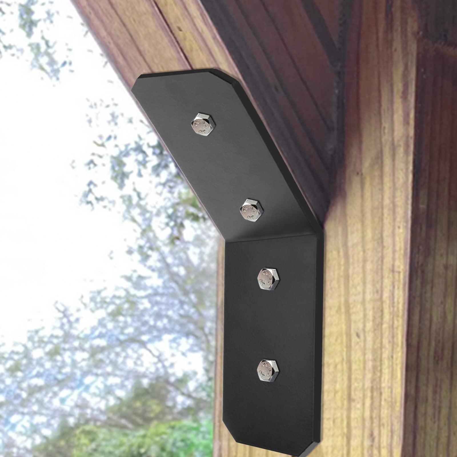 4 placas de amarre de acero de 3 pulgadas de ancho, soporte de ángulo de 45 grados, rodilleras de 45 grados, junta interior para conector de poste y viga, grosor de 3 mm