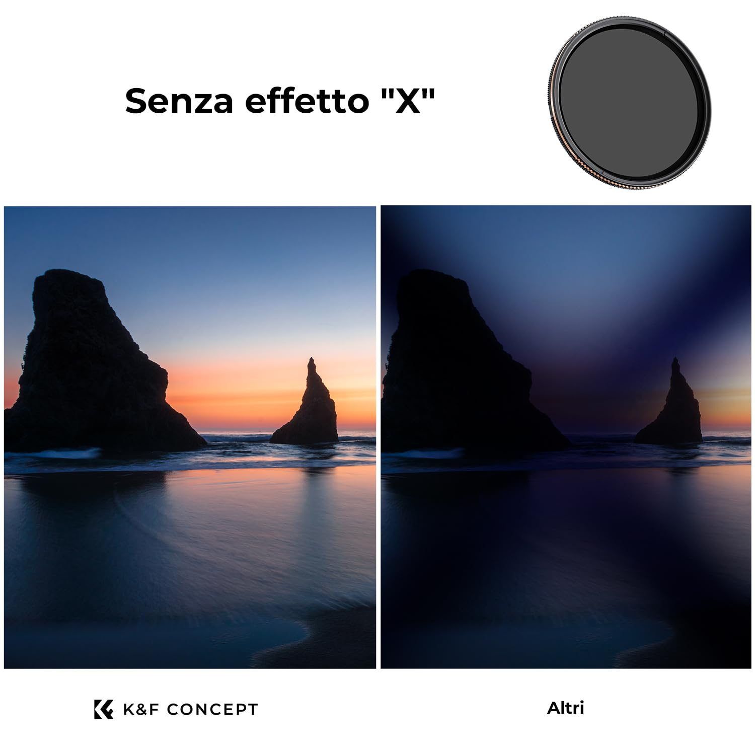 K&F CONCEPT Nano-Xcel 82mm Filtro Variabile ND4-32 (2-5 Stops)