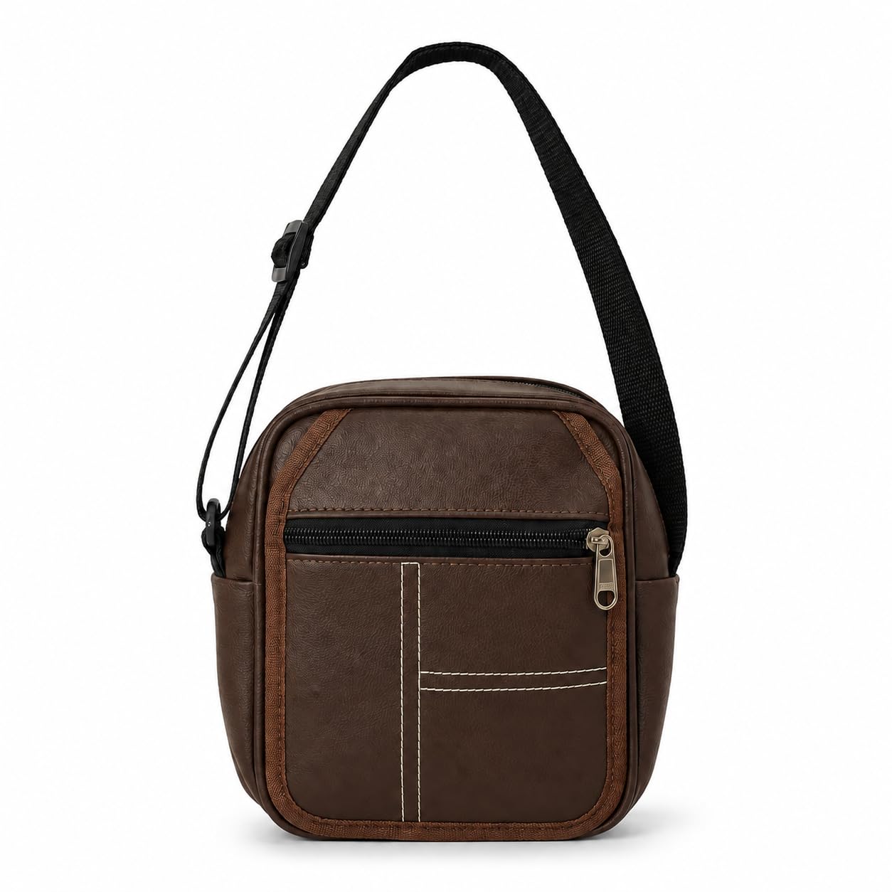 3L Brown Faux Leather Crossbody Sling Bag for Men | Small Messenger Shoulder Bag | Adjustable Strap | Multiple Zipper Compartments | Lightweight Travel, Office & Daily Use-image-39