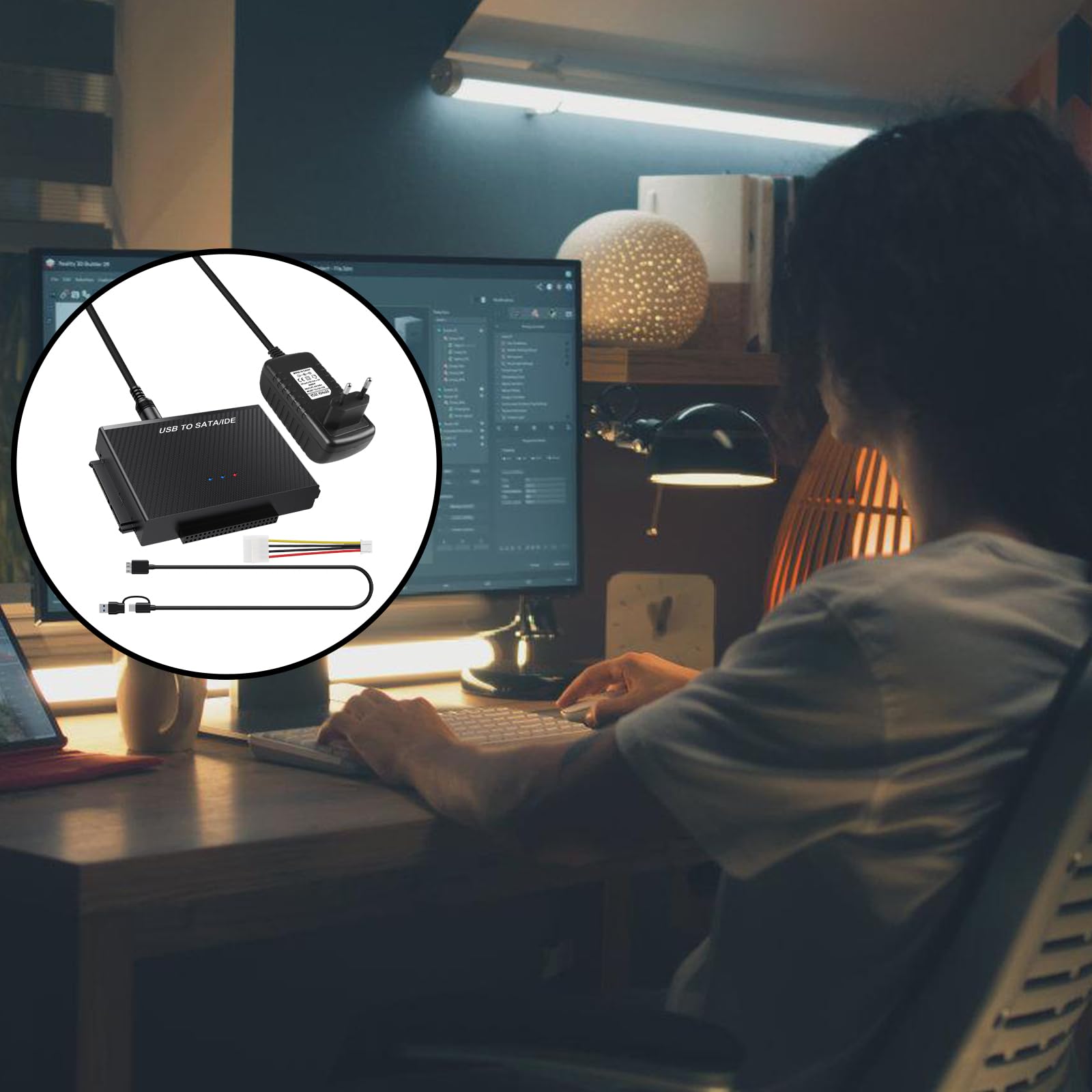 Inateck USB 3.0 Naar IDE/SATA Externe Harde Schijflezer Van Toepassing Op 25 Cm 35 Inch Hdd Ssd Ide Naar Usb Adapter Met 12v 2a Voeding Sa03001