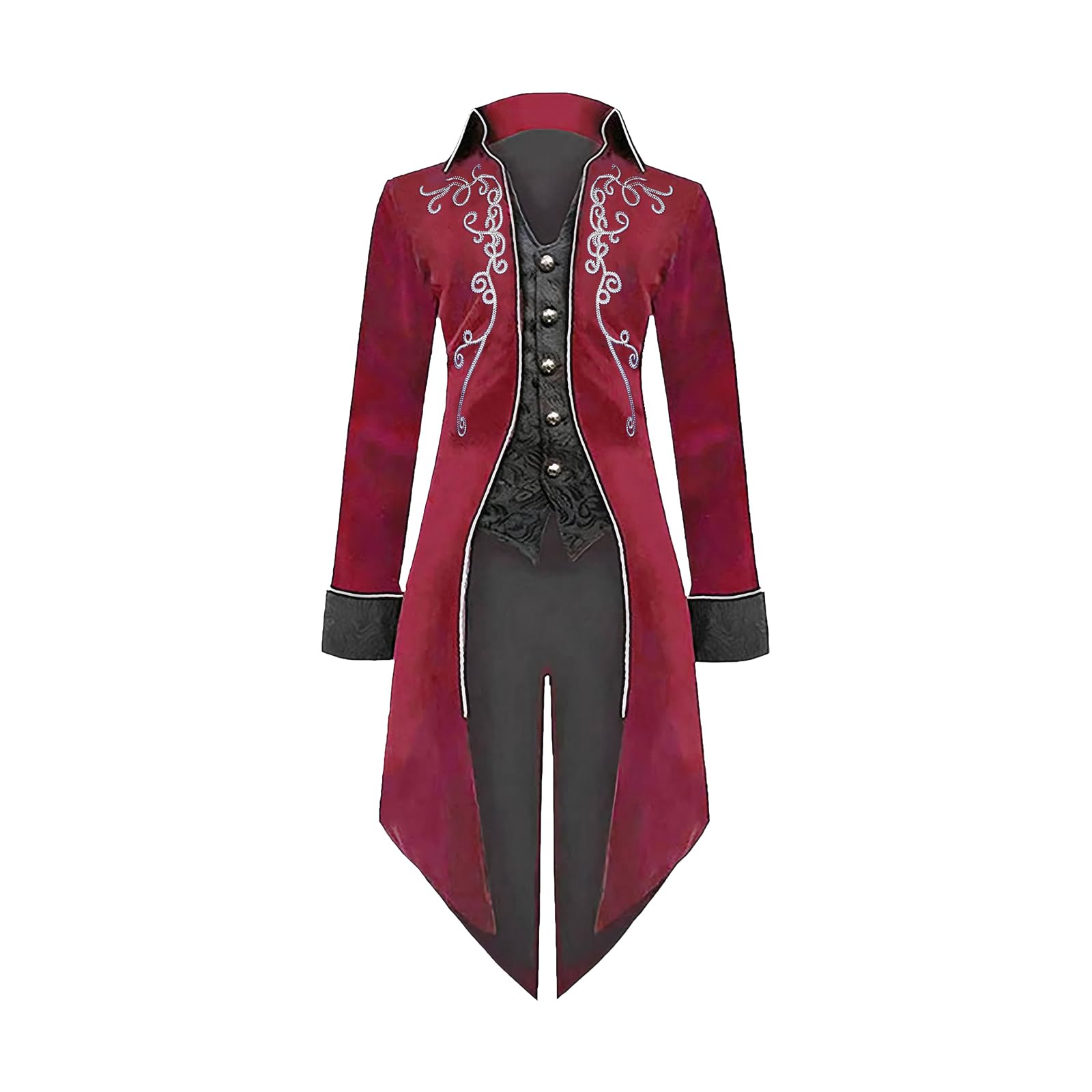 Giacca da uomo medievale steampunk frack cappotto gotico cortile vittoriano ricamo cappotto rinascimentale retrò festa vampiro cosplay costumi per adulti