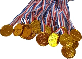 Gold Plastic Winner Award Medals, 30PCS Golden Winner Medals for Sports, Competition, Talent Show, Games, Parties