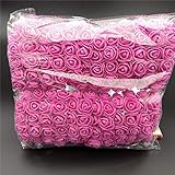 Tamaño: Diámetro 2.5cm wokee 144 Piezas/Paquete Mini Espuma Rosa Artificial Ramo de Flores Boda Decoración Manualidades Suministros - Rosa Roja