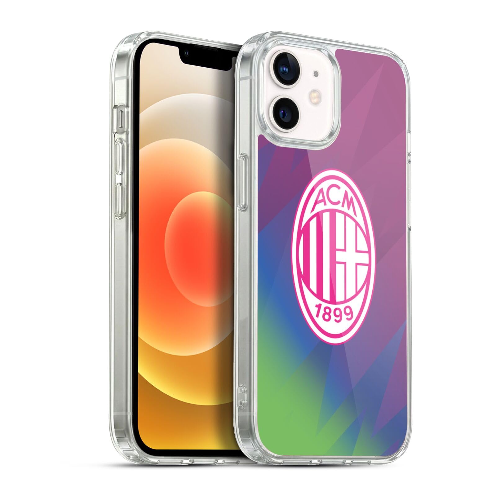 Head Case Designs Licenza Ufficiale AC Milan Terza Kit per Stemma 2023/24 Custodia Cover in Morbido Gel Compatibile con Apple iPhone 12 / iPhone 12 PRO