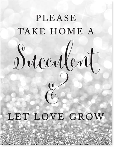 Miniatura 19 de Andaz Press Letreros de fiesta de boda, purpurina plateada brillante, 8.5 x 11 pulgadas, letrero de mesa de postre de recepción de barra de Food