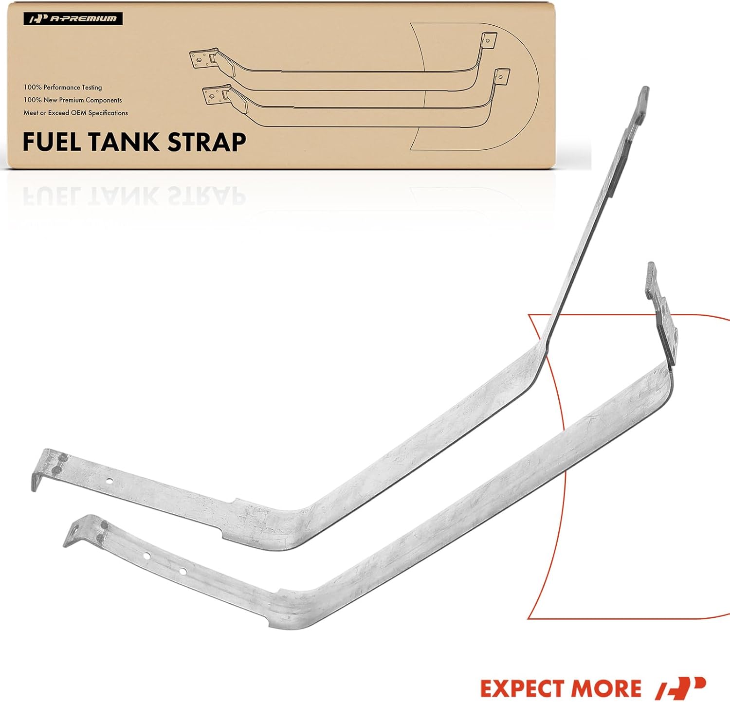 A-Premium Set of 2PCS Fuel Tank Straps Compatible with Chevrolet Cavalier Malibu & Oldsmobile Alero & Pontiac Grand Am Sunfire 1999-2005 - Replace for# 10389775, 22622080